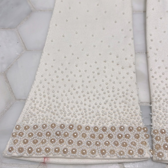 Vintage 50-60’s Faux Pearl Ivory Cotton Gloves British Hong Kong Women’s Size S - Picture 6 of 12